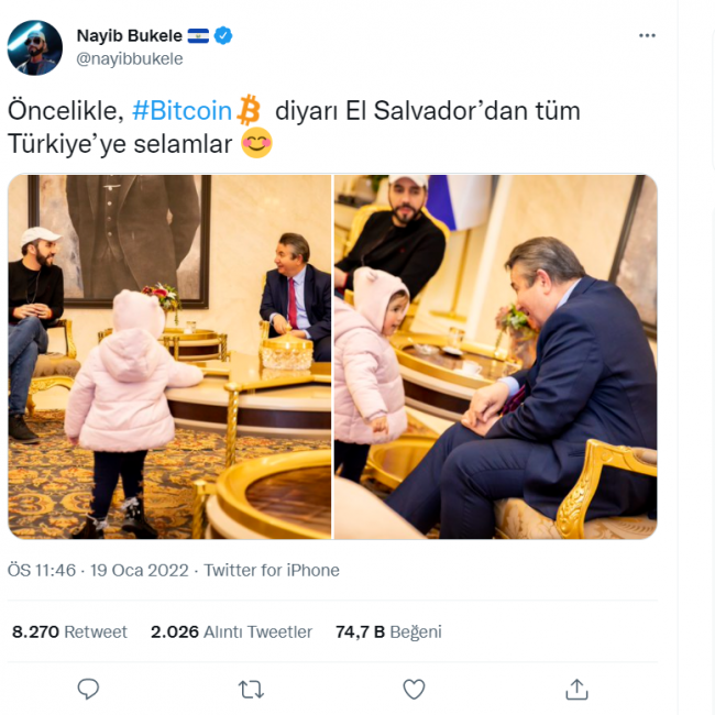 El Salvador Devlet Başkanı'nın Türkçe mesajları dikkati çekti